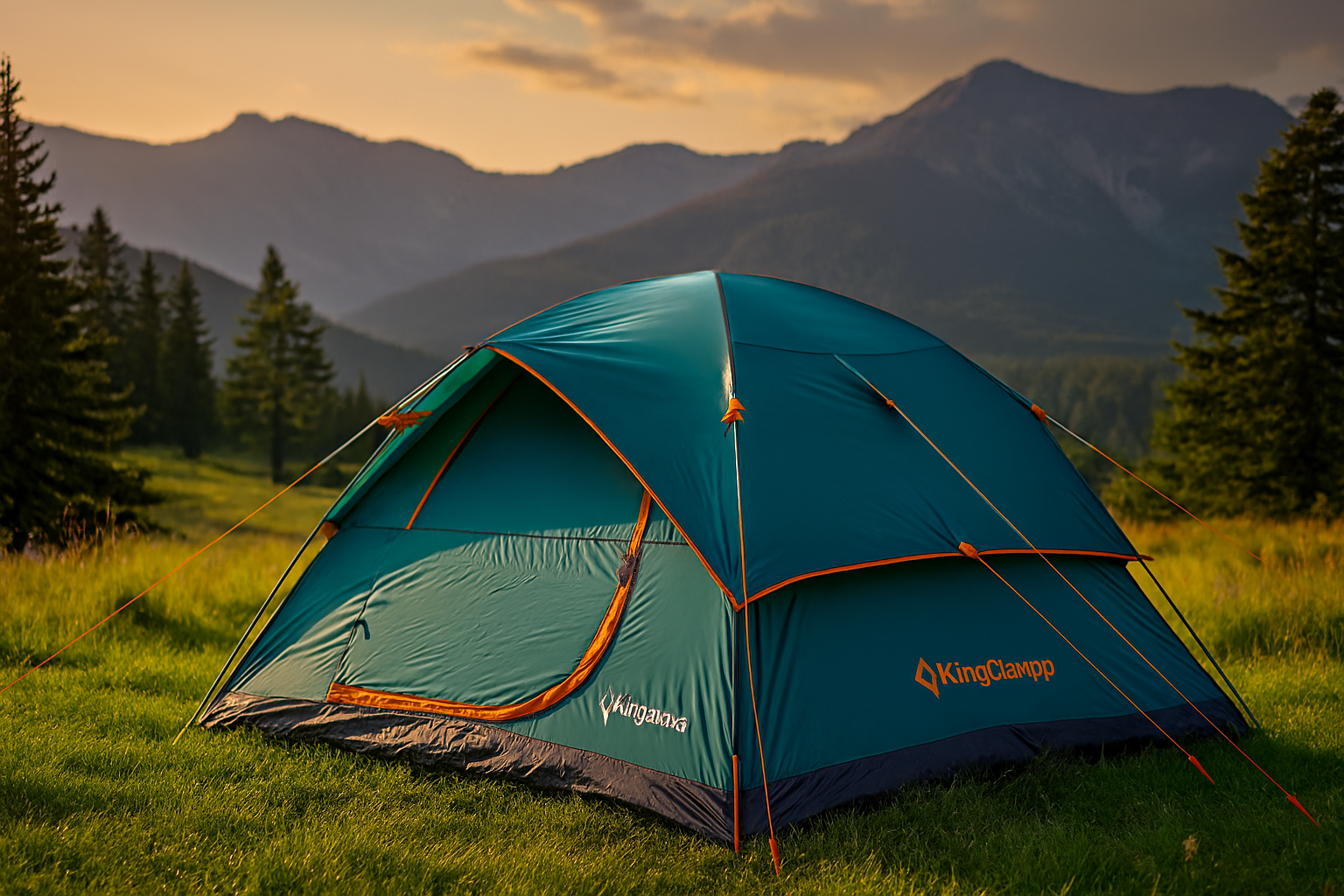 چادر کمپینگ KingCamp در طبیعت کوهستانی