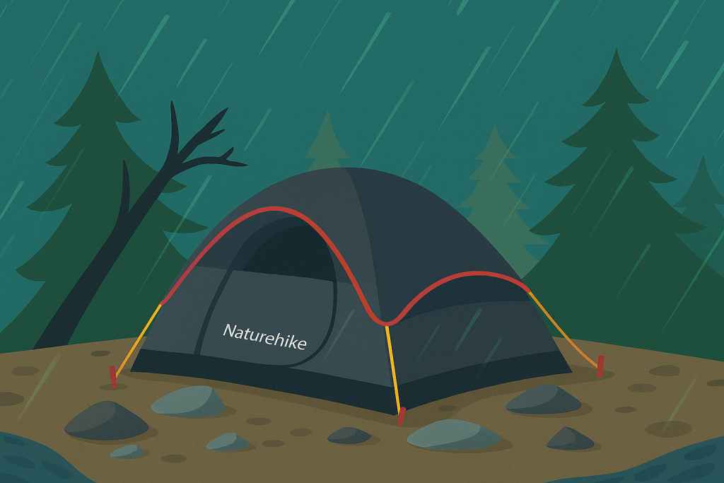 چادر کمپینگ Naturehike در مکان نامناسب – اشتباهات رایج در کمپینگ