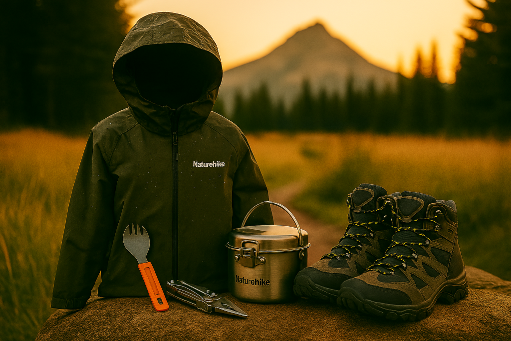 کفش کوهنوردی مقاوم و لباس ضدآب Naturehike در طبیعت کوهستانی