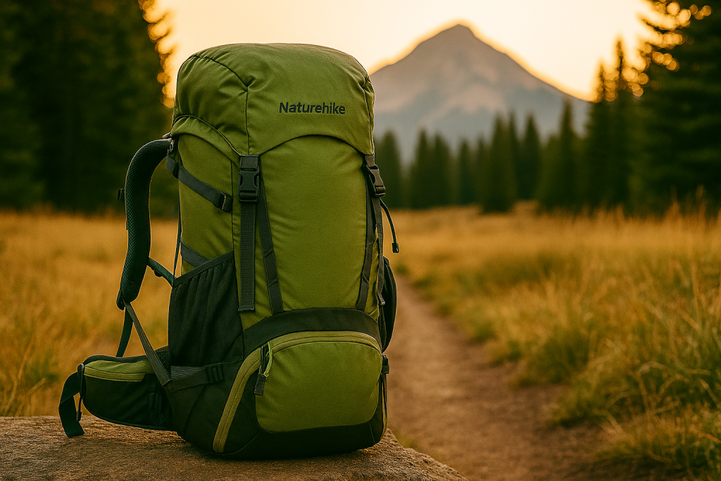 کوله‌پشتی Naturehike مقاوم و سبک در مسیر کوهستانی در طبیعت