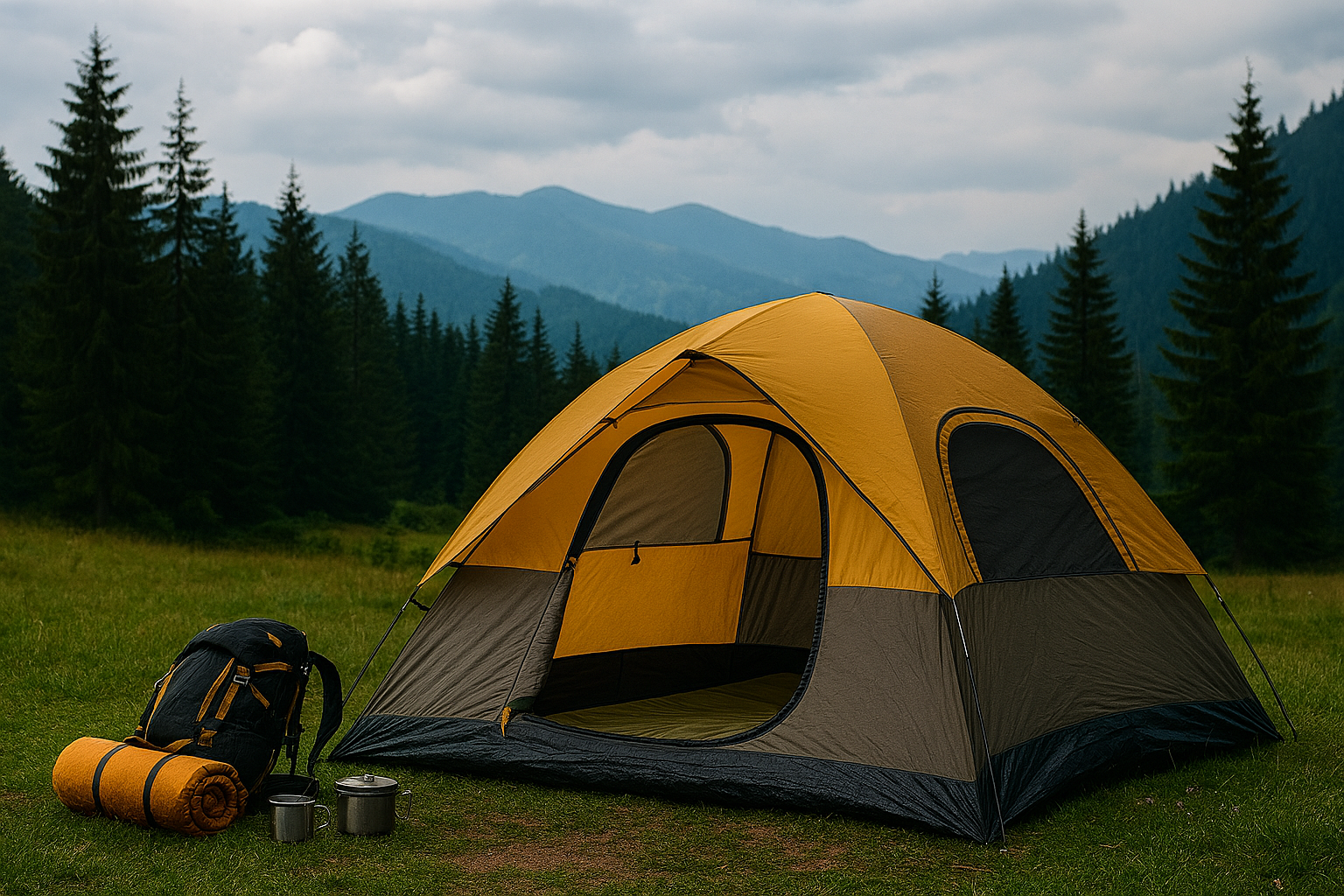 چادر کمپینگ در طبیعت با فضای مناسب و تهویه خوب