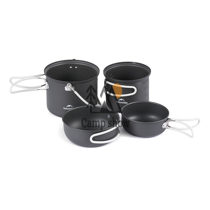 naturehike-cookware-set-NH18T018-G-overview ست ظروف سفری چهار تکه نیچرهایک مدل NH18T018-G - Image 1