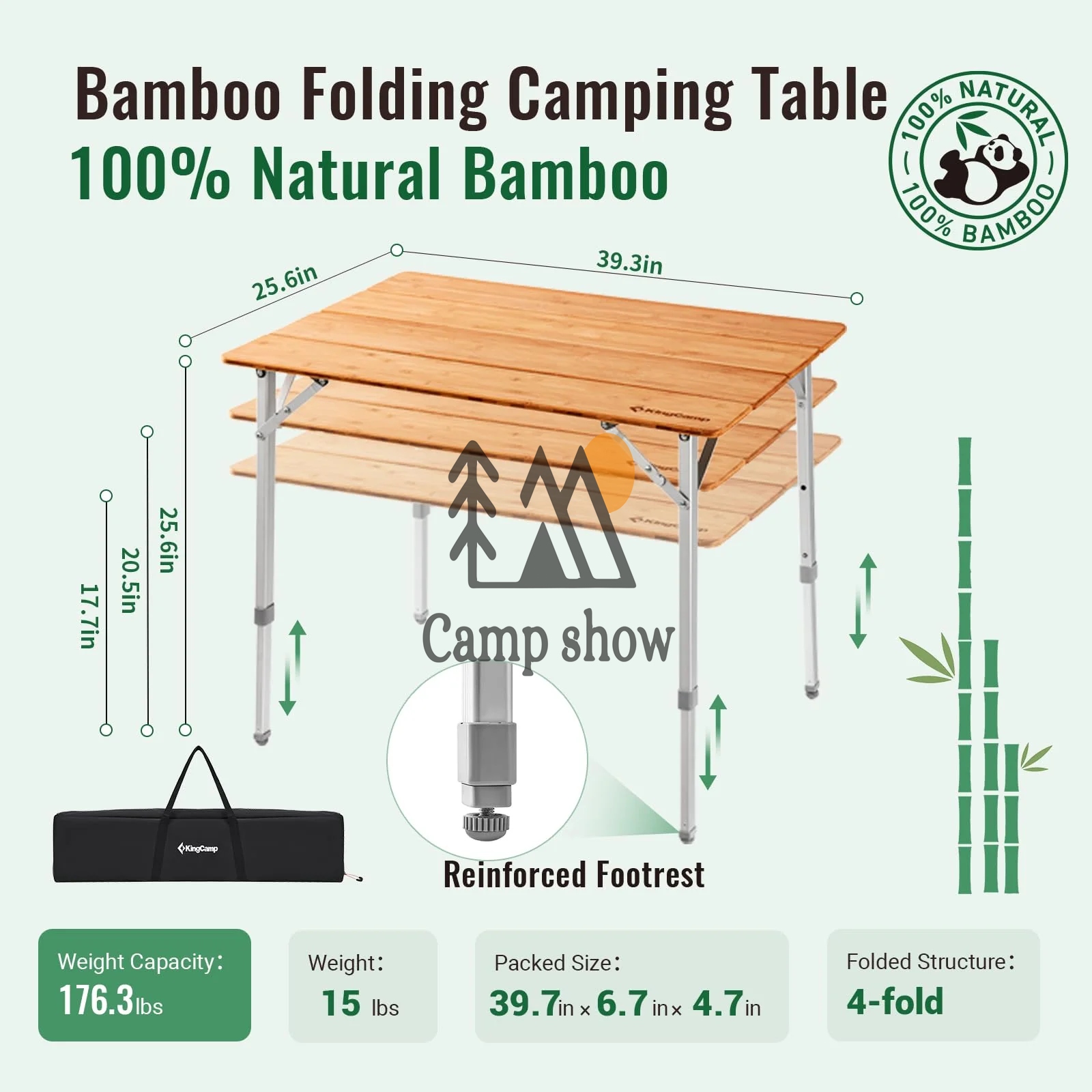 kingcamp-kc2006-folding-table-overview.jpg میز سفری تاشو کینگ کمپ مدل KC2006 - Image 1