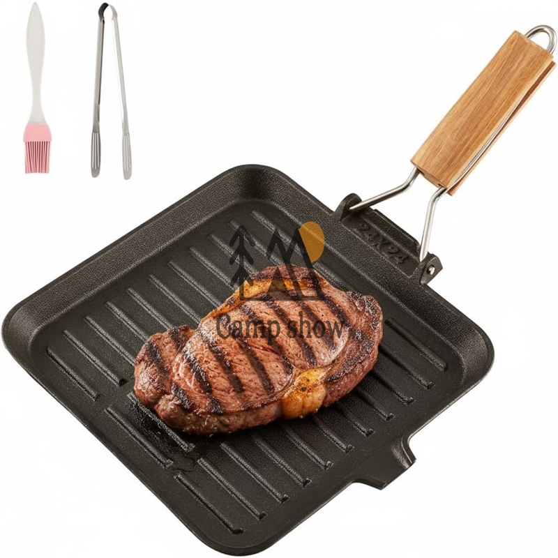 kingcamp-grill-pan-ka2314-overview.jpg تابه گریل چدنی کینگ کمپ مدل KA2314 - Image 1